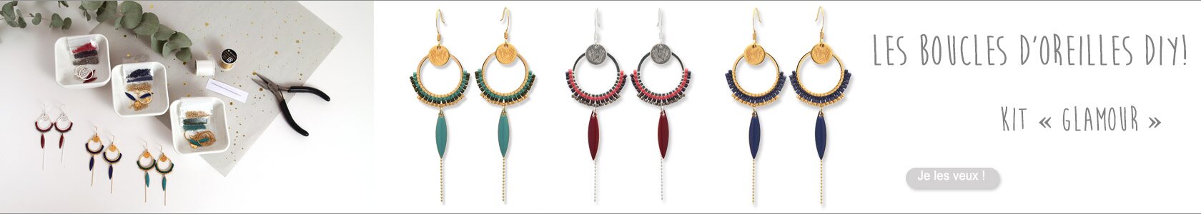 Kit bijou glamour boucles d'oreilles